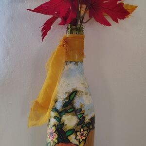 Hand painted wine bottle